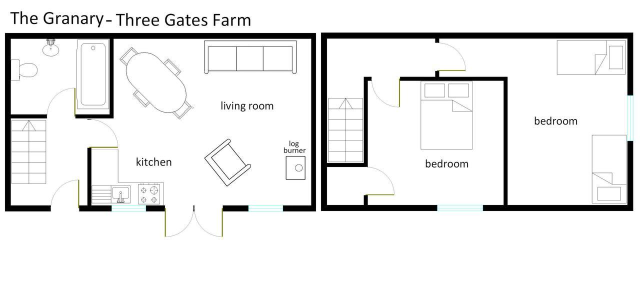 Three Gates Farm Holiday Cottages Huntsham Exterior foto